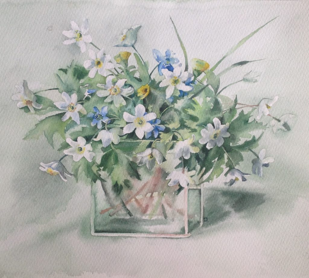 Spring Fowers watercolour