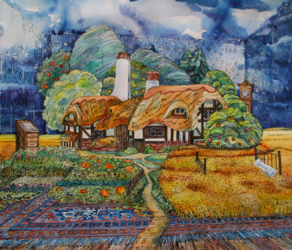 Cotswold Thatched Cottage Portrait