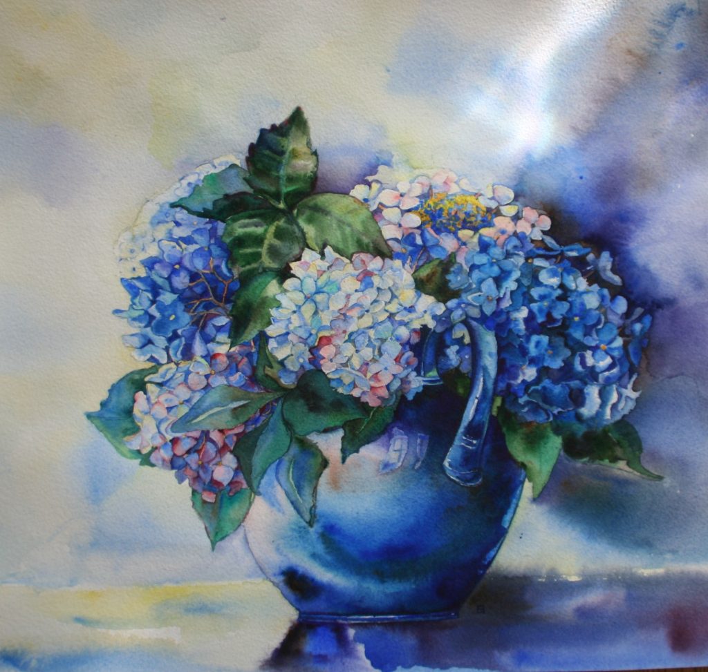 Hydrangea Flowers watercolour