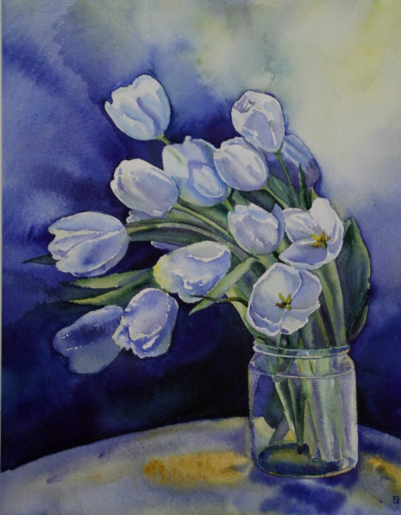White Tulips watercolour