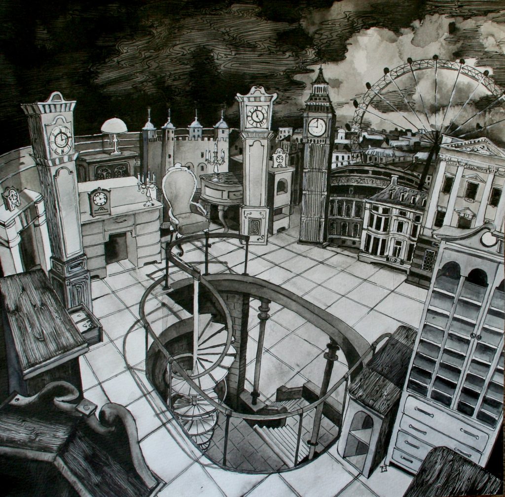 LondonCuriosa -London ink watercolour