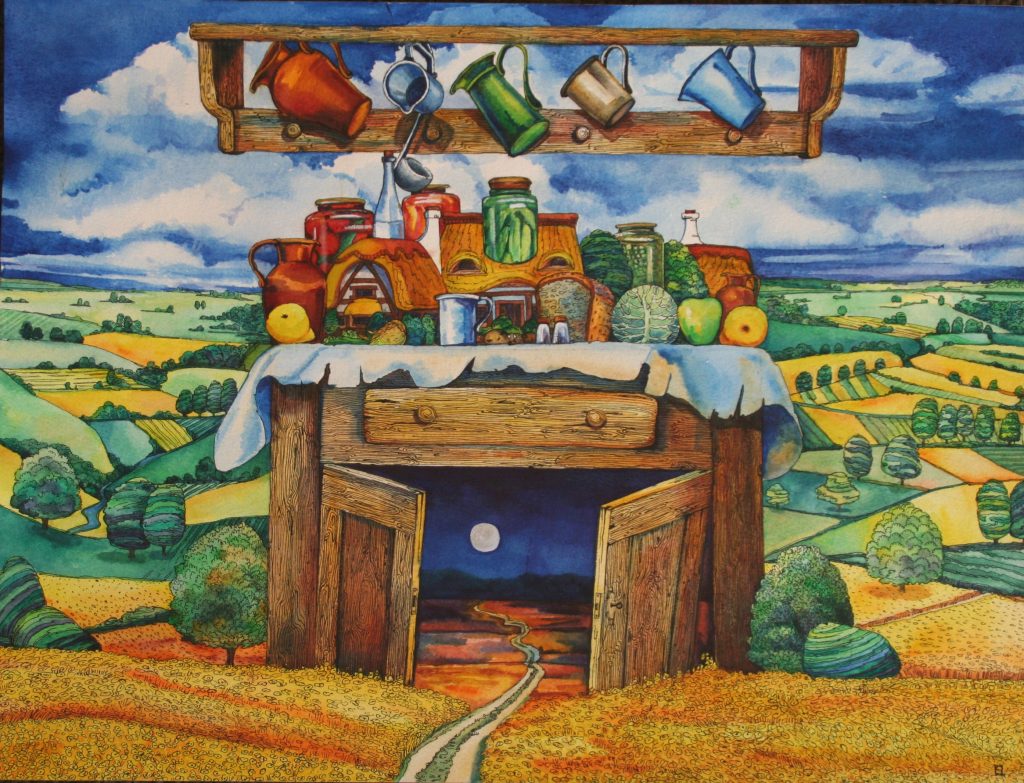 Cotswolds lunch watercolour