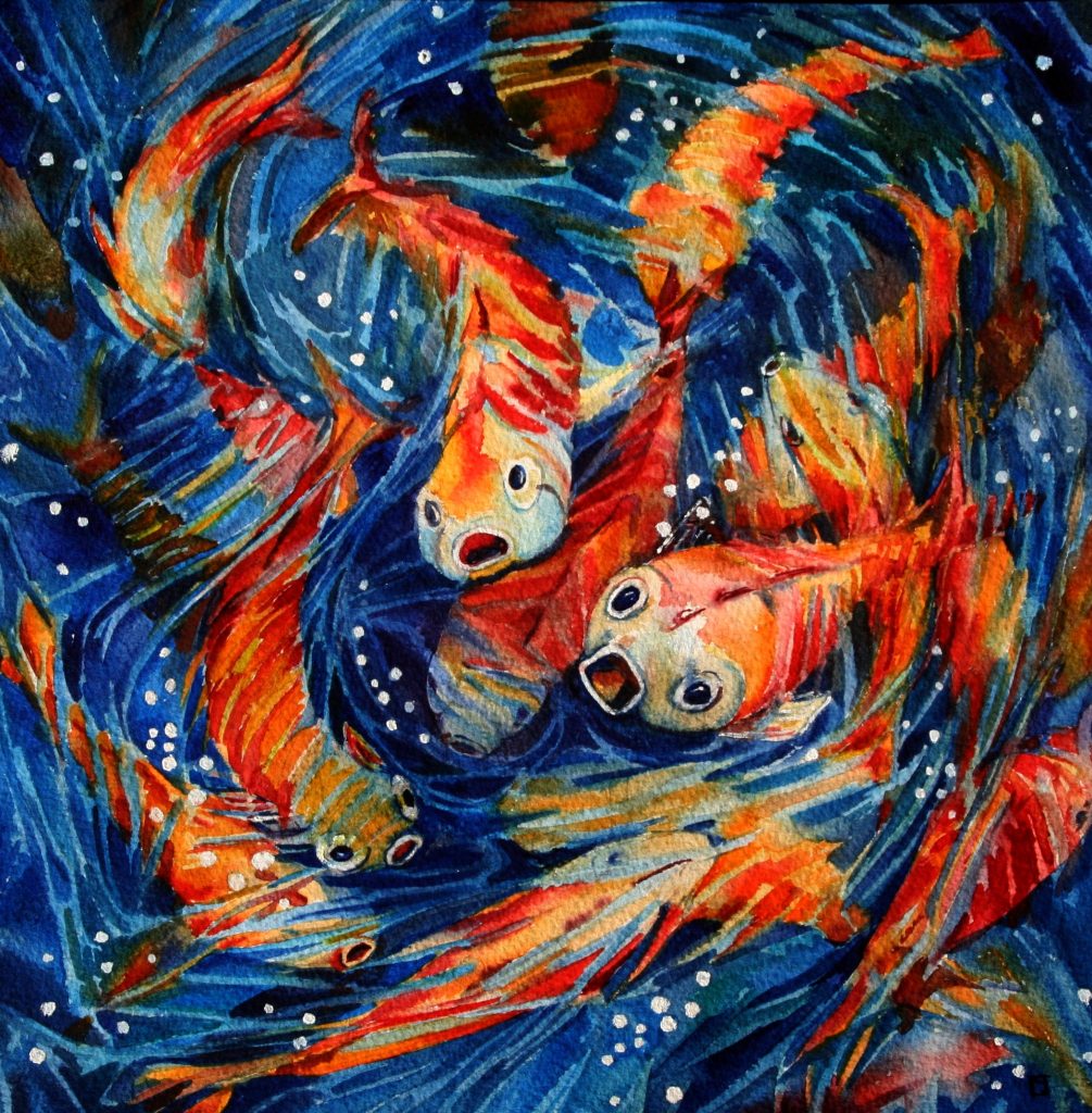 Koi Fish Luck watercolour