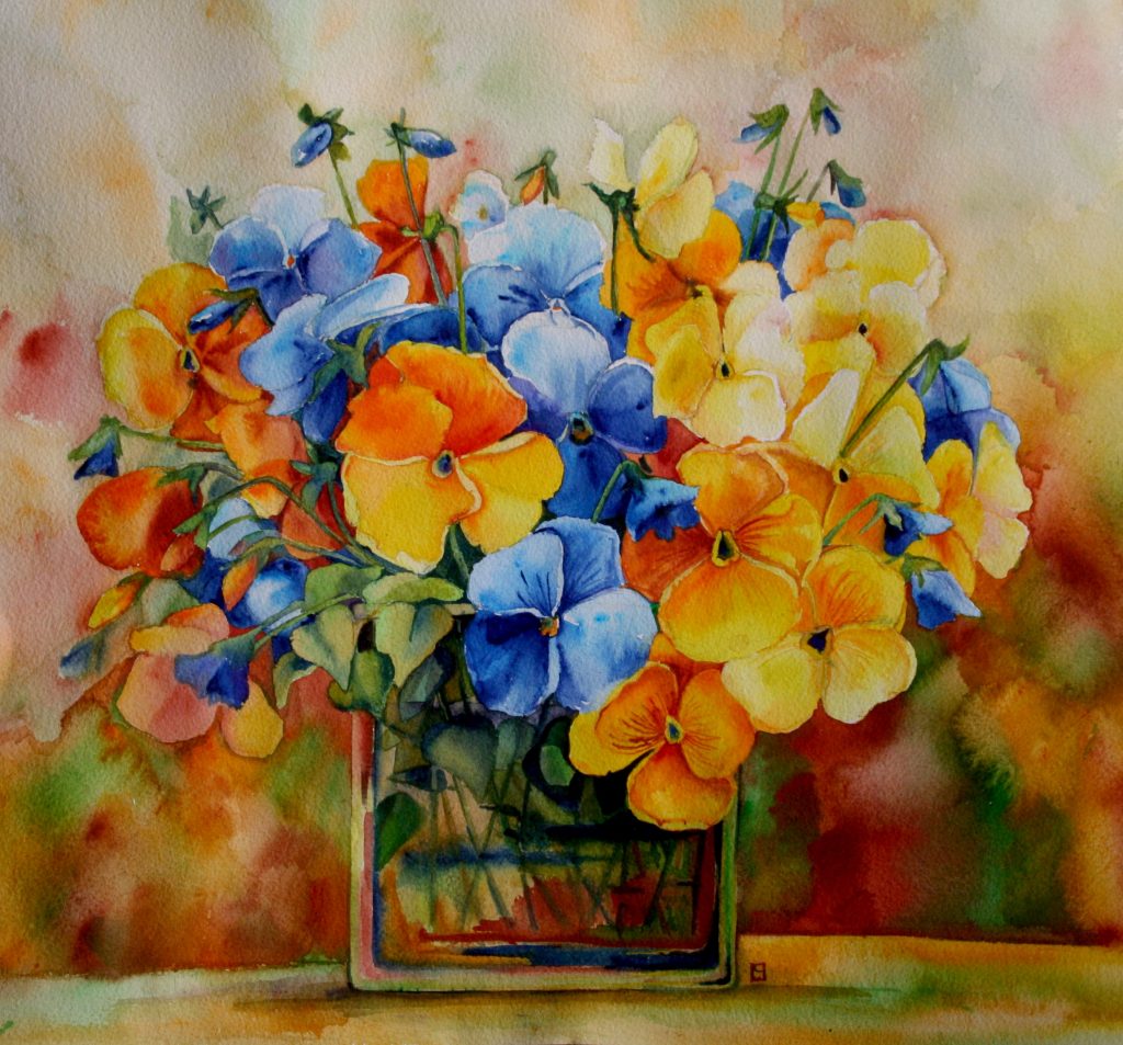 Pansies watercolour
