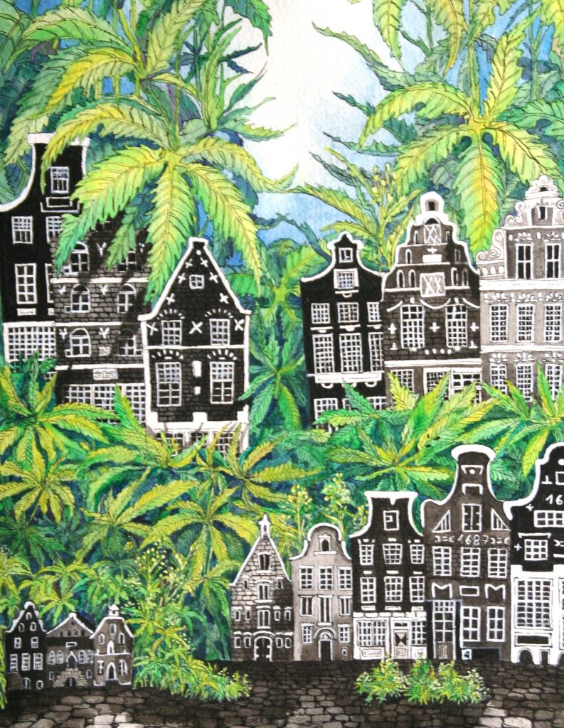 Amsterdam Garden watercolour